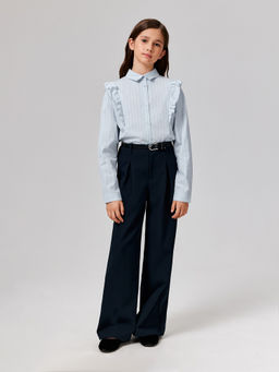 ACOOLA / Блузка детская для девочек Vasilika голубая полоска  фото 6