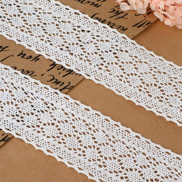Кружево вязаное, 55 мм, 10±1 м, белое
