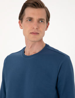 A__k Lacivert 2 _plik Regular Fit Bisiklet Yaka Basic Sweatshirt - Pierre cardin фото 2