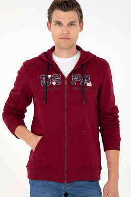 Мужской бордовый вязаный кардиган - U.s. polo assn фото 3