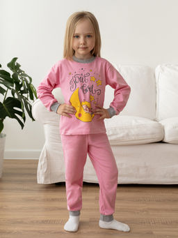 Пижама детская розовая принт девочка
