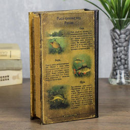 Шкатулка книга-сейф «Классика русской рыбалки», дерево, с замком, 21×13×5 см