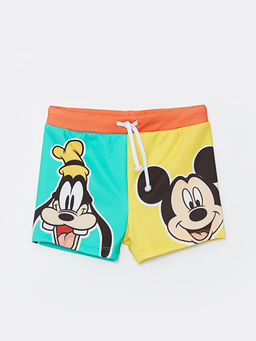 Beli Lastikli Mickey Mouse Bask?l? Erkek Bebek Deniz ?ortu