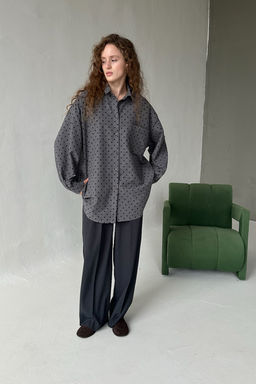 Рубашка женская HUG077/12/Серый, черный