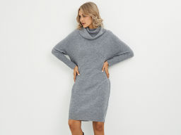 платье серое из шерсти с объемным воротом - Glenfield фото 11