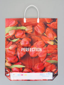 Цена за 5 шт. Пакет "Совершенство", полиэтиленовый с пластиковой ручкой, 38 х 45 + 3 см, 90 мкм