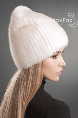 Шапка Бини норка жемчуг