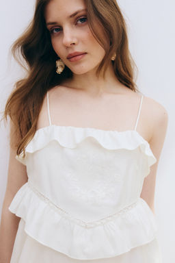 Vestido de volantes con tirantes espagueti - H&m фото 3