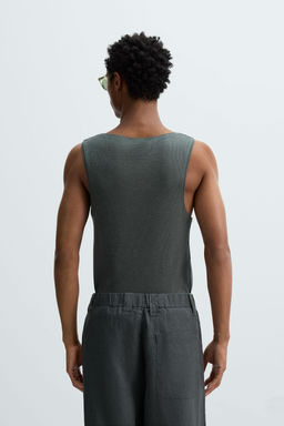COTTON - HEMP RIBBED TANK TOP - Zara фото 3