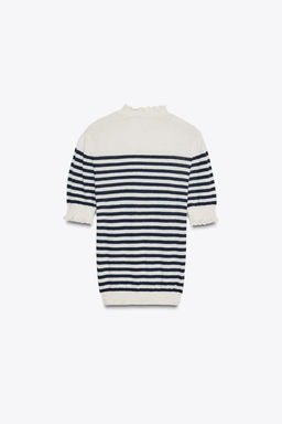 STRIPED KNIT TOP WITH FRILLS - Zara фото 7