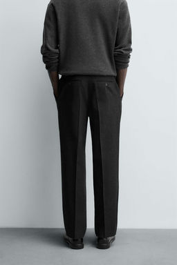LIMITED EDITION COTTON - WOOL TEXTURED TROUSERS - Zara фото 2