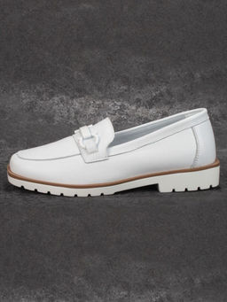 03-B5-2 WHITE Лоферы женские (натуральная кожа)