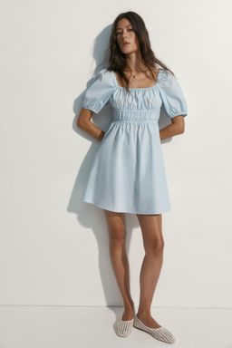 Vestido de popelina con mangas abullonadas - H&m фото 8