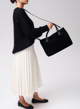 Замшевая сумка Iris DBR 31372 черный велюр фото 9