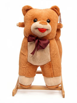 Качалка «Мишутка» со спинкой, коричневая, 30×45×60 см