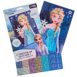 Аппликация форменными стикерами «Холодное сердце», набор для творчества, стикерная мозаика