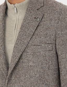 Kahverengi Slim Fit Y_n Kar___ml_ Ceket