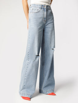 Джинсы-трубы Vilatte D54.260 деним голубые  фото 8