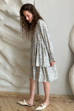 Платье PUFF059/06/Серо-голубой, белый - Rise фото 5