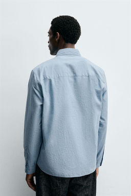 CAMISA ALGOD?N SOFT / Azul claro - Zara фото 3