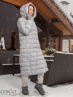 Conso / WDL 200504 - light grey Пальто пуховое женское  фото 3