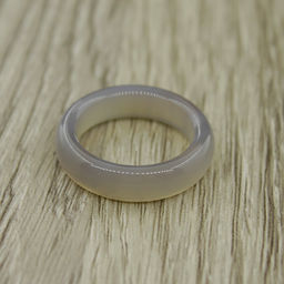 Кольцо агат серый 6мм 17,5 размер