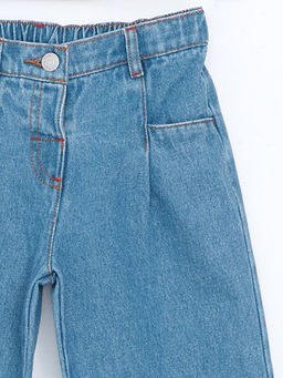Beli Lastikli K?z ?ocuk Jean Pantolon