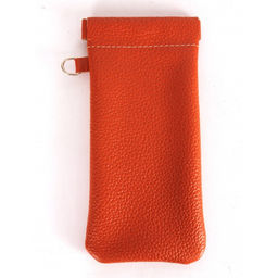 Футляр для очков Croco фо-725 (на пружинке) натуральная кожа оранжевый флотер (36) 264582