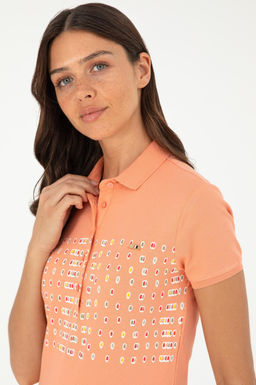 Футболка-поло женская U.S. Polo Assn лососевый фото 2