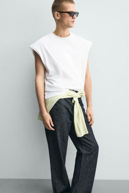 CAMISETA TANK RELAXED FIT TEXTO / Blanco