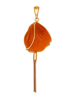 Эксклюзивная подвеска Неолит из натурального янтаря с природной корочкой