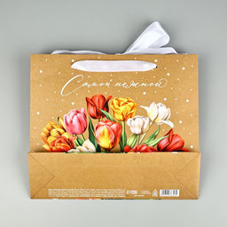 Пакет ламинированный с лентой Самой нежной, M 30?9?26 см