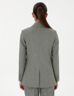 Haki Slim Fit Keten Kar___ml_ Ceket - Pierre cardin фото 5