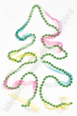 Бусы на нитке "С лентой" 1,8 м (SF-3521) зеленый