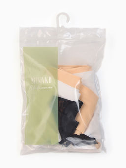 Наб бесшов трусов (3шт) жен слипы MINAKU 90%нейл/10%спанд/ласт-ца100%хл бел/беж/черн р.L