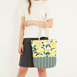 Сумка пляжная на молнии, цвет белый/жёлтый - Nazamok фото 4