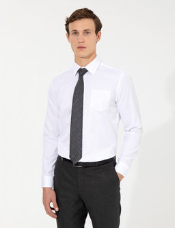 Beyaz Regular Fit Uzun Kollu Klasik G_mlek