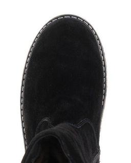 Полусапоги женские на войлочной подошве, Замша, овчина, войлок, лепесток