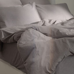 Простыня на резинке 2-спальная SL Home Деним, 180200+30 см, серая, жатый хлопок - Sima-land home фото 4