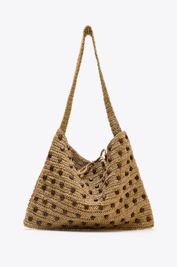 BEADED WOVEN TOTE BAG - Zara фото 2