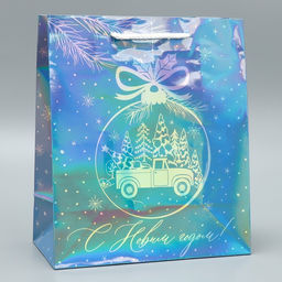 Пакет голографический Морозко, ML 23 27 11.5 см