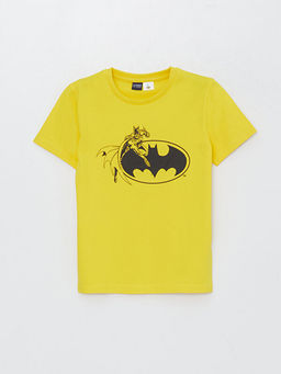 Bisiklet Yaka Batman Bask?l? K?sa Kollu Erkek ?ocuk Ti??rt