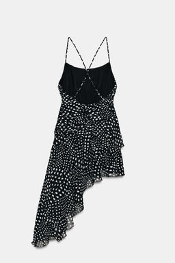 VESTIDO DRAPEADO LUNARES / Negro / Crudo - Zara фото 8