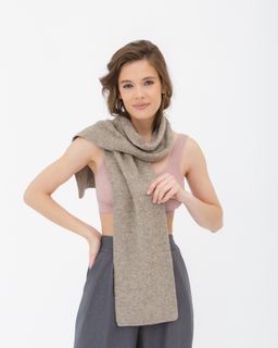 Шарф из пуха яка 03034 серый