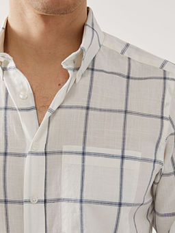 Regular Fit Uzun Kollu Ekose Poplin Erkek G?mlek