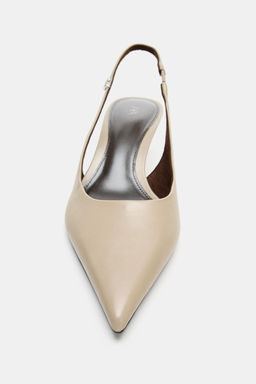 SLINGBACK KITTEN-HEEL SHOES WITH STRAP - Zara фото 7