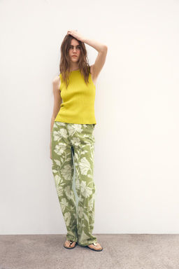JEANS Z1975 STRAIGHT HIGH-WAIST FULL LENGTH PRINT - Zara фото 2