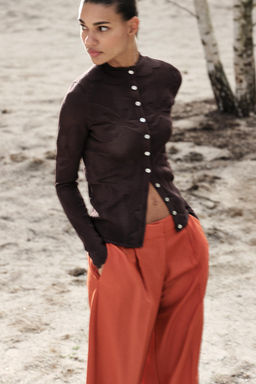 CHAQUETA PUNTO JACQUARD / Marr?n - Zara фото 7