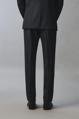 PANTAL?N TRAJE CUADROS 100% LANA / Marino - Zara фото 3