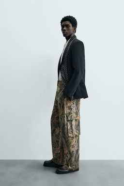 LIMITED EDITION PAISLEY BARREL FIT CARGO TROUSERS - Zara фото 13